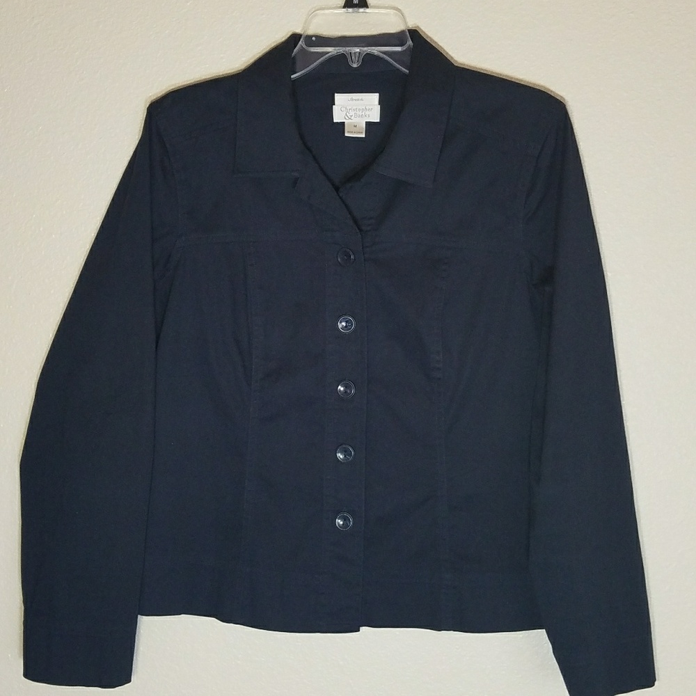 Christopher & Banks Button Front Blouse Top Jacket